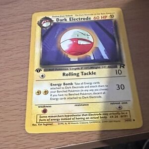 Dark Electrode Pokémon Card 1st edition rocket